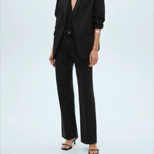 Mango Black Straight Leg Jeans